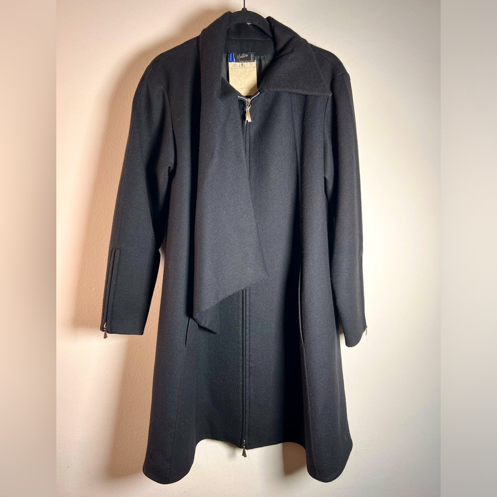 Claude Montana Black Vintage Wool Coat French Sz 40 - US 6